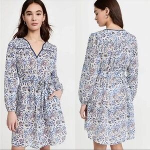 Xirena Nyssa Modiac Print Mini Dress 100% Cotton Size XS Gauzy Lightweight